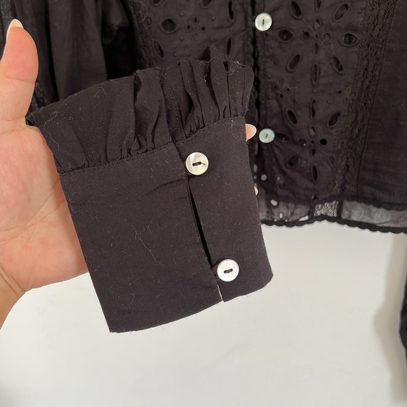 NWOT — Aritizia Wilfred top with button back and lace - SIZE LARGE - Picture 3 of 5